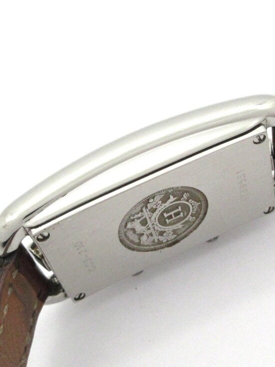 HERMES Cape Cod Double Tour CC3-210 1****** Silver Dark Brown Wrist Watch
